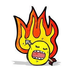 flaming emoticon face cartoon N6