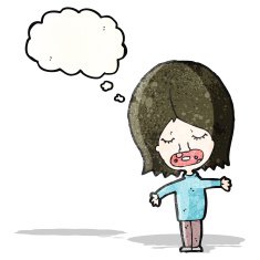 cartoon woman with thought bubble N52