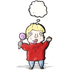 cartoon man with lollipop