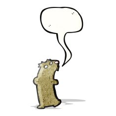 funny cartoon bear with speech bubble N63