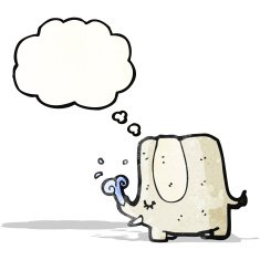 cartoon elephant with thought bubble N2