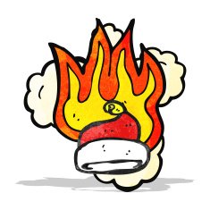flaming santa hat cartoon N2