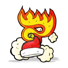 flaming santa hat cartoon N3