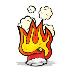 flaming santa hat cartoon N4