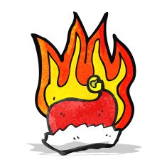 flaming santa hat cartoon N5