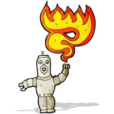 cartoon robot shooting fire