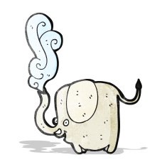 funny cartoon elephant squirting water