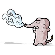 funny cartoon elephant squirting water N2