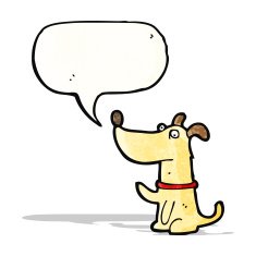 cartoon little dog with speech bubble N23