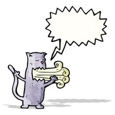 cat with bad breath cartoon