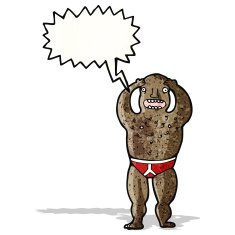 cartoon bald man with no clothes