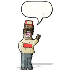 cartoon arrogant mustache man