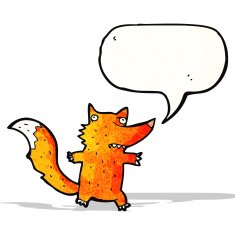 cartoon fox with speech bubble N19