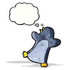 Cartoon Penguin With Thought Bubble N28