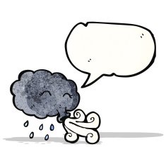 Cartoon Cloud Blowing Wind N2