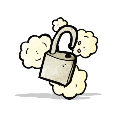 padlock symbol cartoon