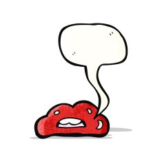 cartoon lips with speech bubble N11