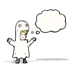 cartoon man in ghost costume N4