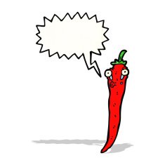 chili pepper with speech bubble