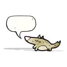 cartoon little dog with speech bubble N26