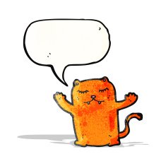 cartoon cat with speech bubble N78
