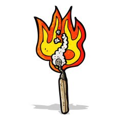 cartoon burning match N6