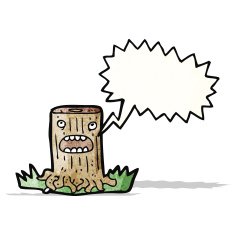 tree stump cartoon character