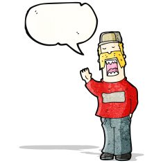 cartoon mechanic talking repairs