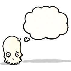 staring skull cartoon