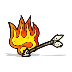 cartoon flaming arrow N3