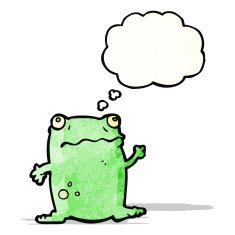 waving frog cartoon