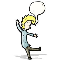 cartoon dancing blond man
