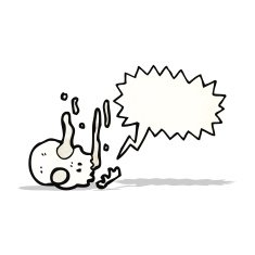 cartoon skull with speech bubble N43