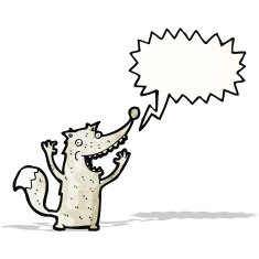 cartoon excited wolf