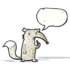 cartoon curious wolf
