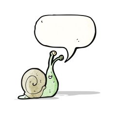 cartoon snail with speech bubble N42