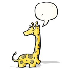 cartoon giraffe with speech bubble N13