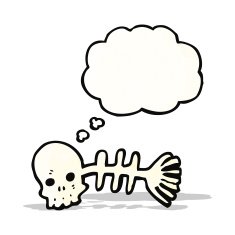 Cartoon Fish Skeleton N9