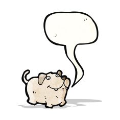 cartoon little dog with speech bubble N27