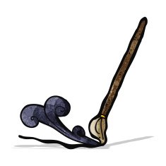 cartoon calligraphy brush N6