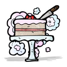 cartoon cake on cakestand N3