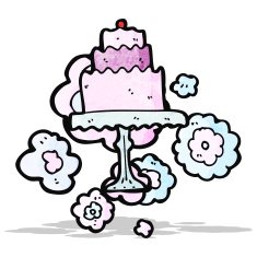 cartoon cake on cakestand N4