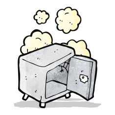 empty cartoon old bank safe