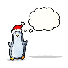 funny penguin with thought bubble N5