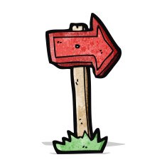 pointing arrow sign cartoon