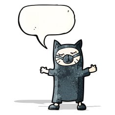 black cat costume cartoon