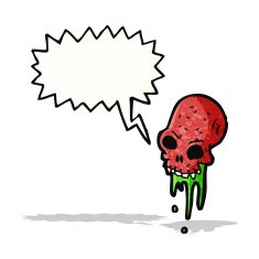 gross cartoon skull