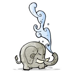 elephant squirting water cartoon