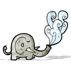 elephant squirting water cartoon N2