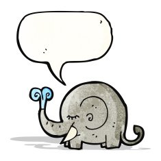 cartoon elephant with speech bubble N3